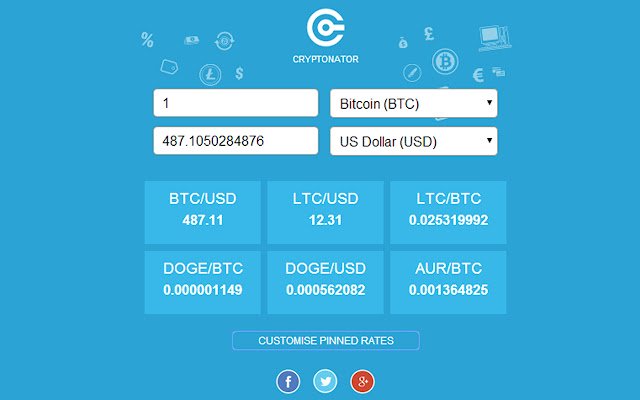 Cryptocurrency exchange rates  calculator  from Chrome web store to be run with OffiDocs Chromium online