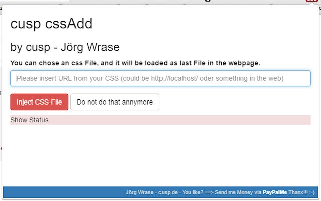 CssAdd โดย Jörg Wrase cusp.de จาก Chrome เว็บสโตร์เพื่อใช้งานกับ OffiDocs Chromium ออนไลน์