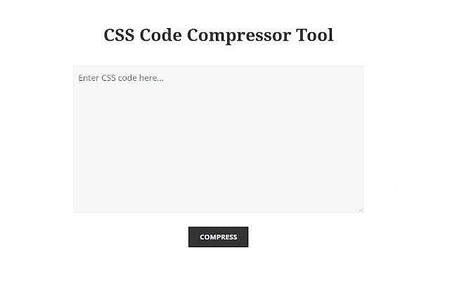 CSS Code Compressor Tool  from Chrome web store to be run with OffiDocs Chromium online