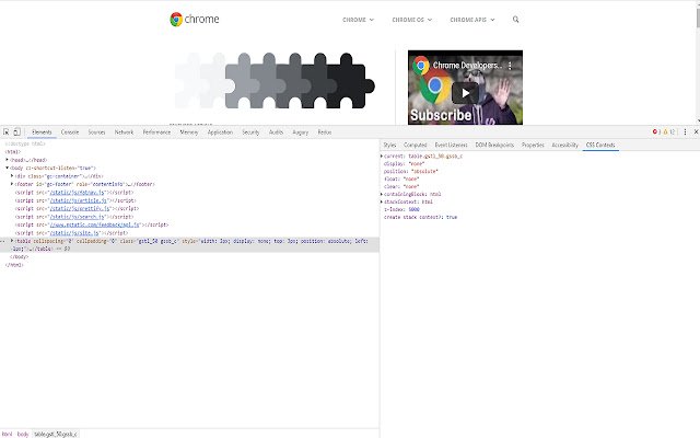 CSS Context  from Chrome web store to be run with OffiDocs Chromium online