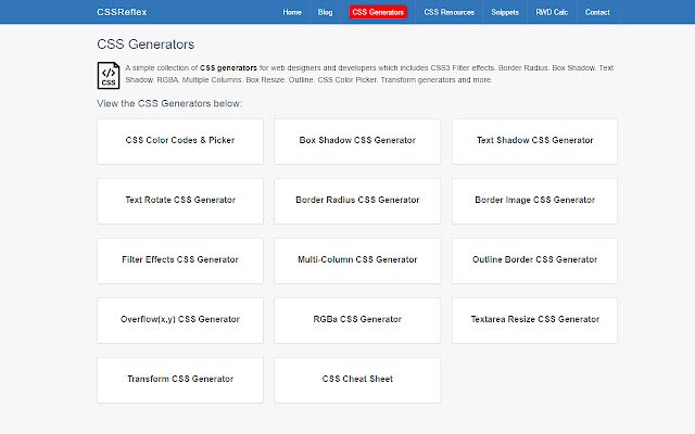 CSS Generators  from Chrome web store to be run with OffiDocs Chromium online