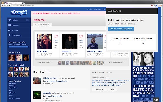 CupidArrows  from Chrome web store to be run with OffiDocs Chromium online