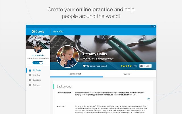 Curely For Health Professionals  from Chrome web store to be run with OffiDocs Chromium online