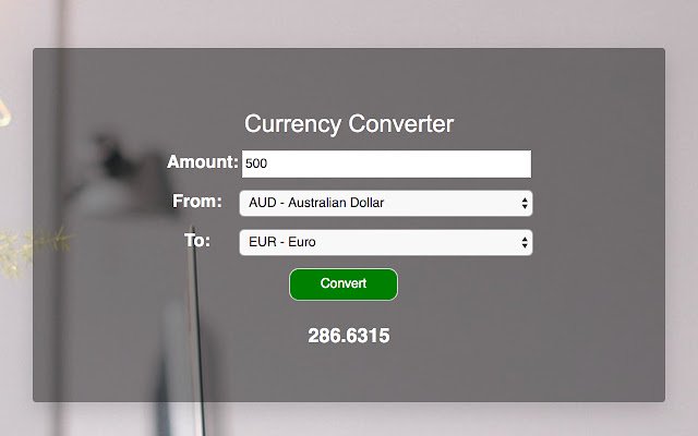 Currency Converter Extension  from Chrome web store to be run with OffiDocs Chromium online