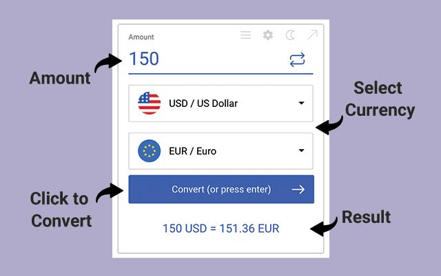 Currency Exchange  from Chrome web store to be run with OffiDocs Chromium online