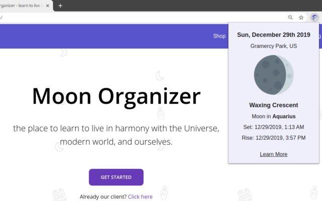 Current Moon Phase  from Chrome web store to be run with OffiDocs Chromium online