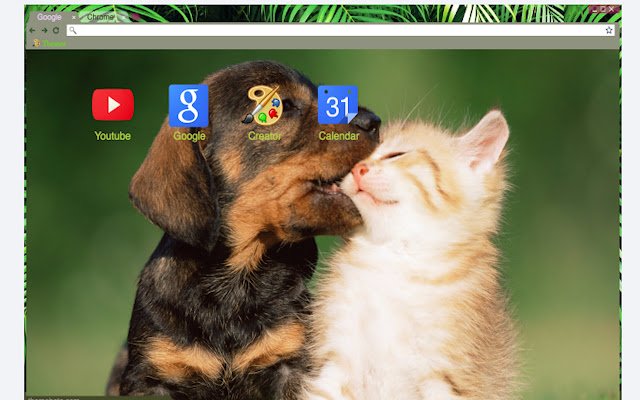 Motyw Cute A CatPuppy ze sklepu internetowego Chrome, który można uruchomić z OffiDocs Chromium online