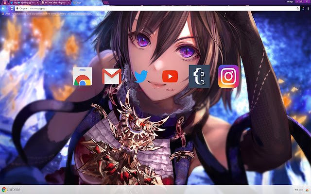 Cute Anime Girl With Black Hair Wallpapers HD  from Chrome web store to be run with OffiDocs Chromium online