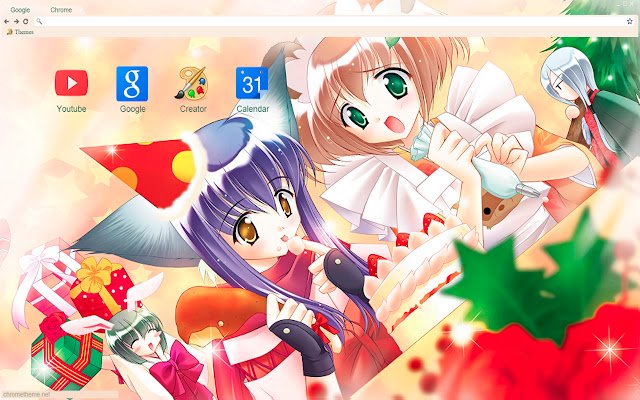 Cute christmas girls theme 1366x768  from Chrome web store to be run with OffiDocs Chromium online