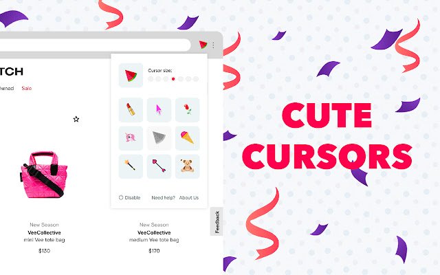 Cute Cursors for Chrome  from Chrome web store to be run with OffiDocs Chromium online