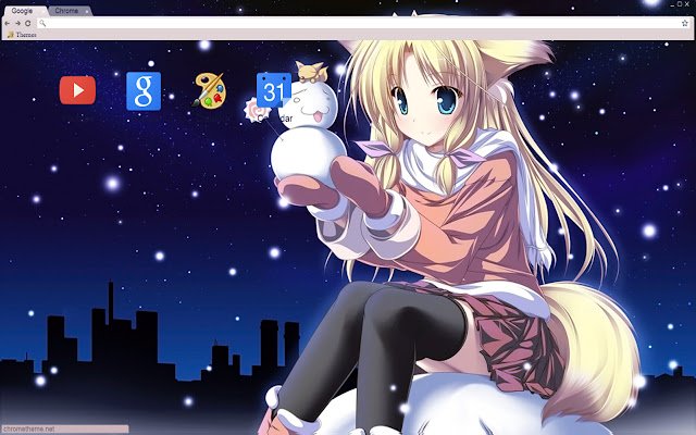 Cute Wolfgirl Anime christmas theme 1680x1050  from Chrome web store to be run with OffiDocs Chromium online