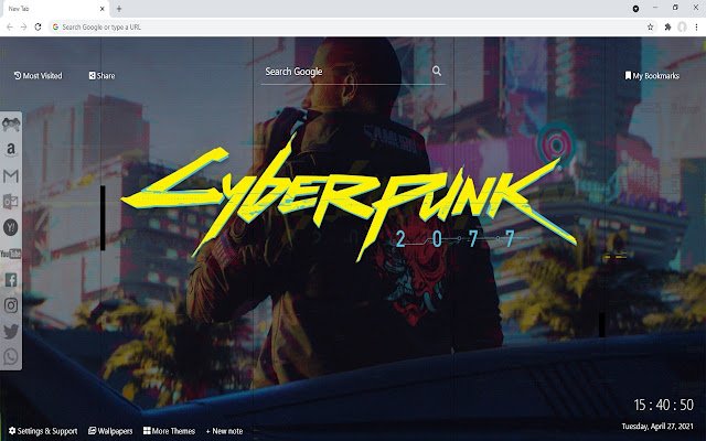 Cyberpunk 2077 Wallpaper for New Tab  from Chrome web store to be run with OffiDocs Chromium online