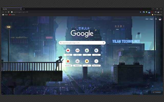 Cyberpunk looking down the city  from Chrome web store to be run with OffiDocs Chromium online