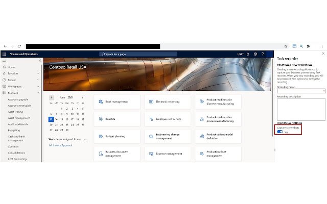 D365 FO Task Recorder Screenshots and Video  from Chrome web store to be run with OffiDocs Chromium online