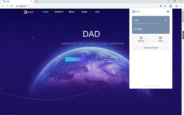 DAD wallet  from Chrome web store to be run with OffiDocs Chromium online