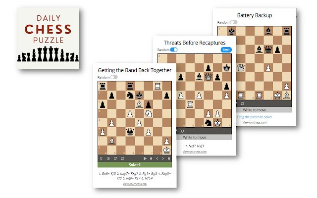 Daily Chess Puzzle  from Chrome web store to be run with OffiDocs Chromium online