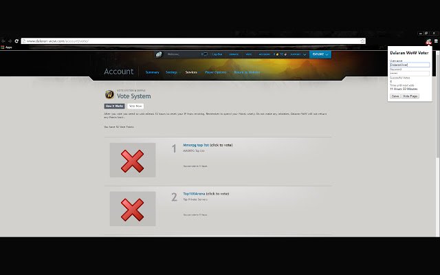 Dalaran WoW Voter  from Chrome web store to be run with OffiDocs Chromium online