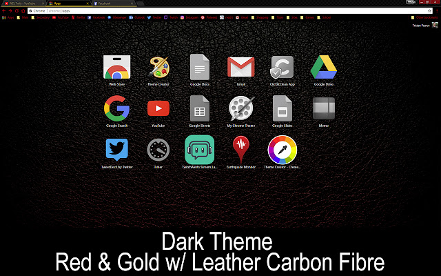 Dark Red  Gold Leather Carbon Fibre  from Chrome web store to be run with OffiDocs Chromium online