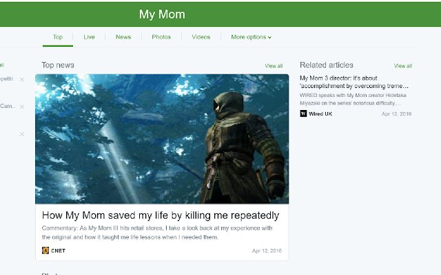 Dark Souls To My Mom ການປ່ຽນຈາກ Chrome web store ທີ່ຈະດໍາເນີນການກັບ OffiDocs Chromium ອອນໄລນ໌