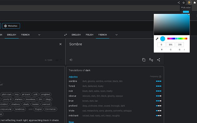 Dark Theme for Google Translate  from Chrome web store to be run with OffiDocs Chromium online