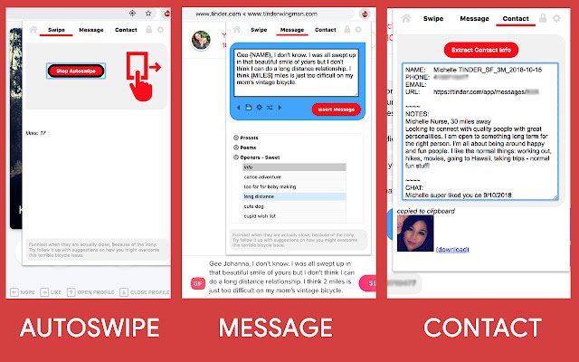 Dating App Wingman (autolike > auto message)  from Chrome web store to be run with OffiDocs Chromium online