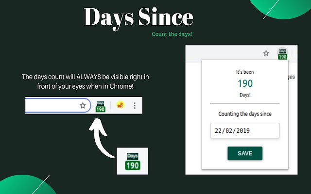 Days Since (Days Count)  from Chrome web store to be run with OffiDocs Chromium online