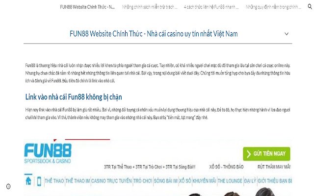 Dịch vụ thể thao FUN88 uy tín nhất  from Chrome web store to be run with OffiDocs Chromium online