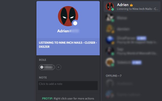 Deezer Discord Integration  from Chrome web store to be run with OffiDocs Chromium online