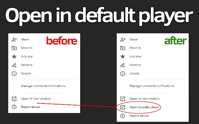 Default Player for Google Drive™  from Chrome web store to be run with OffiDocs Chromium online