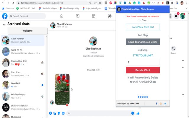 Delete All Archived Chats on Facebook 2023  from Chrome web store to be run with OffiDocs Chromium online