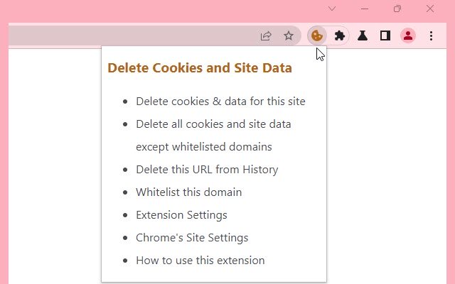 Delete Cookies and Site Data  from Chrome web store to be run with OffiDocs Chromium online