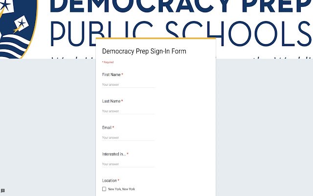 Democracy Prep Sign In ແບບຟອມຈາກຮ້ານເວັບ Chrome ເພື່ອດໍາເນີນການກັບ OffiDocs Chromium ອອນໄລນ໌