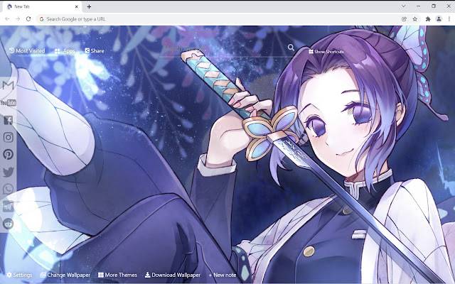 Sfondo Demon Slayer Shinobu Kocho dal negozio web Chrome da eseguire con OffiDocs Chromium online