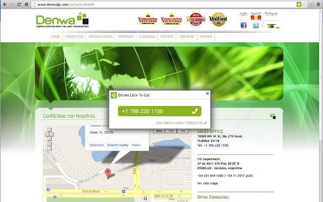Denwa Click To Call  from Chrome web store to be run with OffiDocs Chromium online