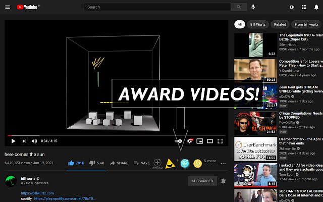 Denzak Award YouTube Videos  from Chrome web store to be run with OffiDocs Chromium online