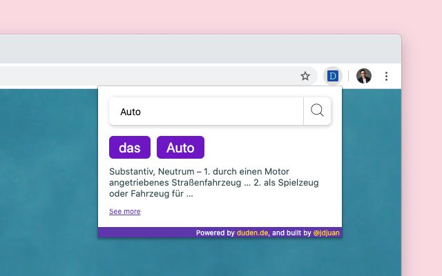 Der Die Das  from Chrome web store to be run with OffiDocs Chromium online