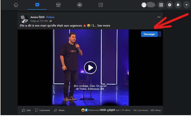 Descarga videos de Facebook fácilmente  from Chrome web store to be run with OffiDocs Chromium online