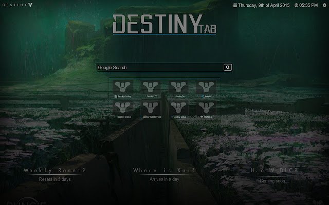 Destiny Tab  from Chrome web store to be run with OffiDocs Chromium online