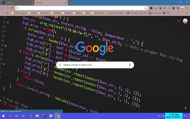 Developer Theme  from Chrome web store to be run with OffiDocs Chromium online