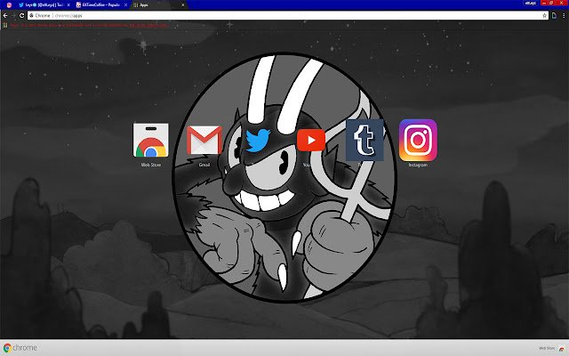 Devil with a spear Wallpaper Install CUPHEAD  from Chrome web store to be run with OffiDocs Chromium online