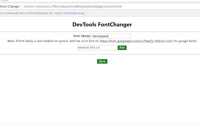 DevTools Font Changer  from Chrome web store to be run with OffiDocs Chromium online