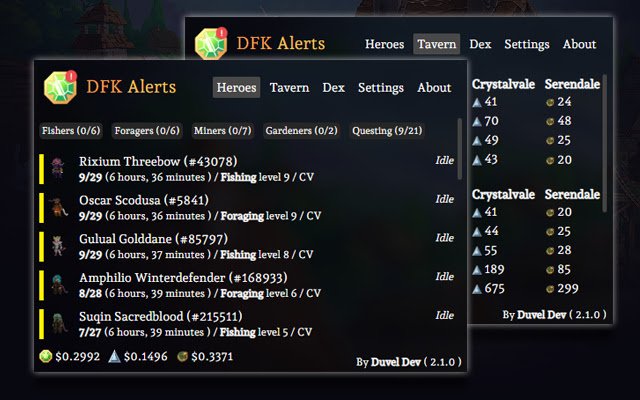 DFK Alerts  from Chrome web store to be run with OffiDocs Chromium online