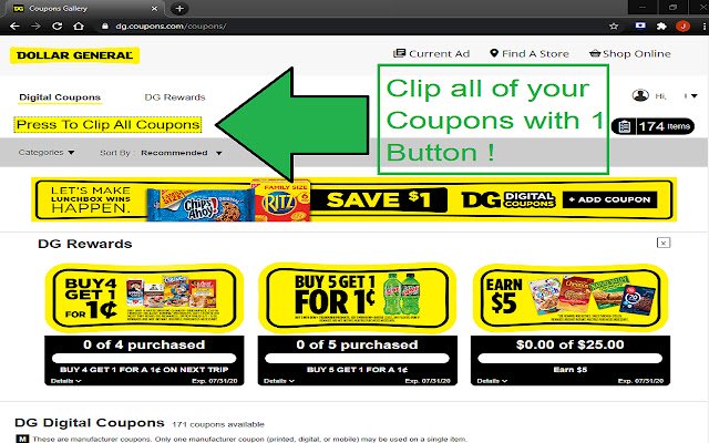 DG Clip All Button  from Chrome web store to be run with OffiDocs Chromium online