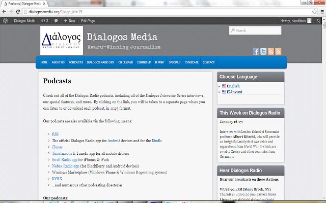 Dialogos Radio Podcasts  from Chrome web store to be run with OffiDocs Chromium online