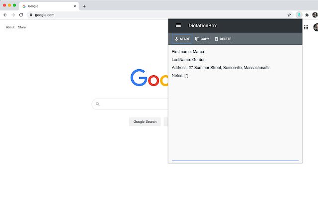 DictationBox  from Chrome web store to be run with OffiDocs Chromium online