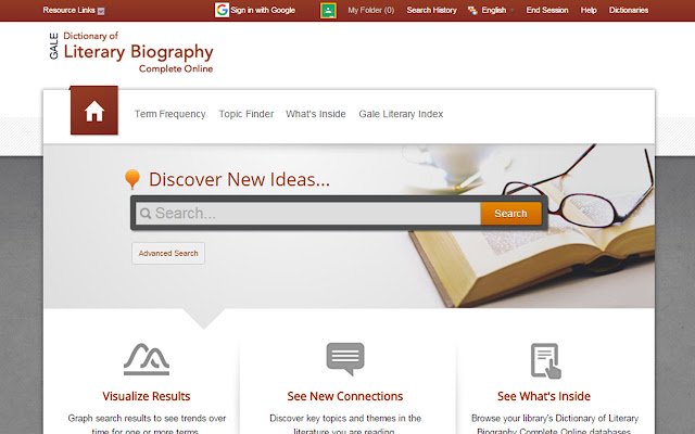 Dictionary of Literary Biography Online de Chrome web store para ejecutarse con OffiDocs Chromium online