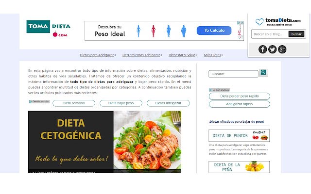 Dietas para adelgazar  from Chrome web store to be run with OffiDocs Chromium online