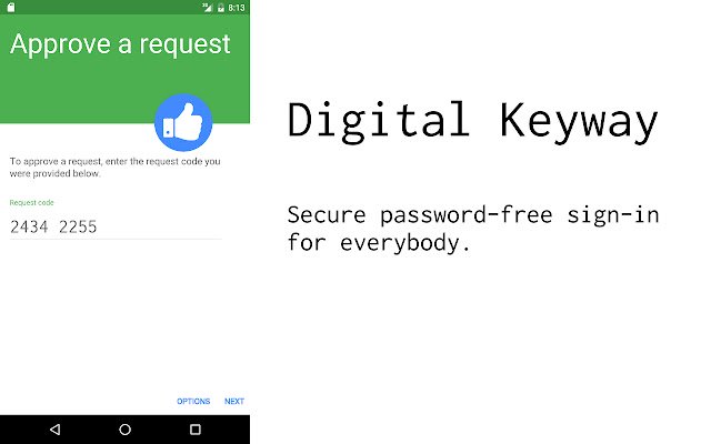 Plugin Digital Keyway từ cửa hàng Chrome trực tuyến sẽ được chạy với OffiDocs Chromium trực tuyến