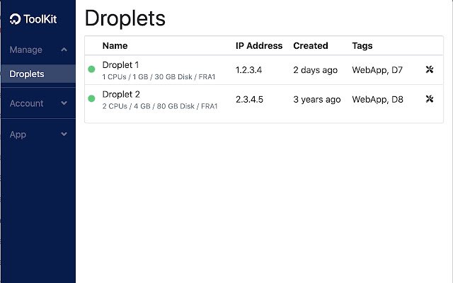 DigitalOcean ToolKit  from Chrome web store to be run with OffiDocs Chromium online