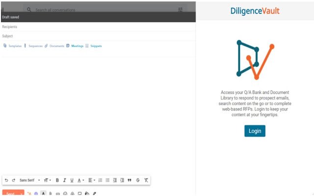 DiligenceVaultRFP and DDQ management  from Chrome web store to be run with OffiDocs Chromium online